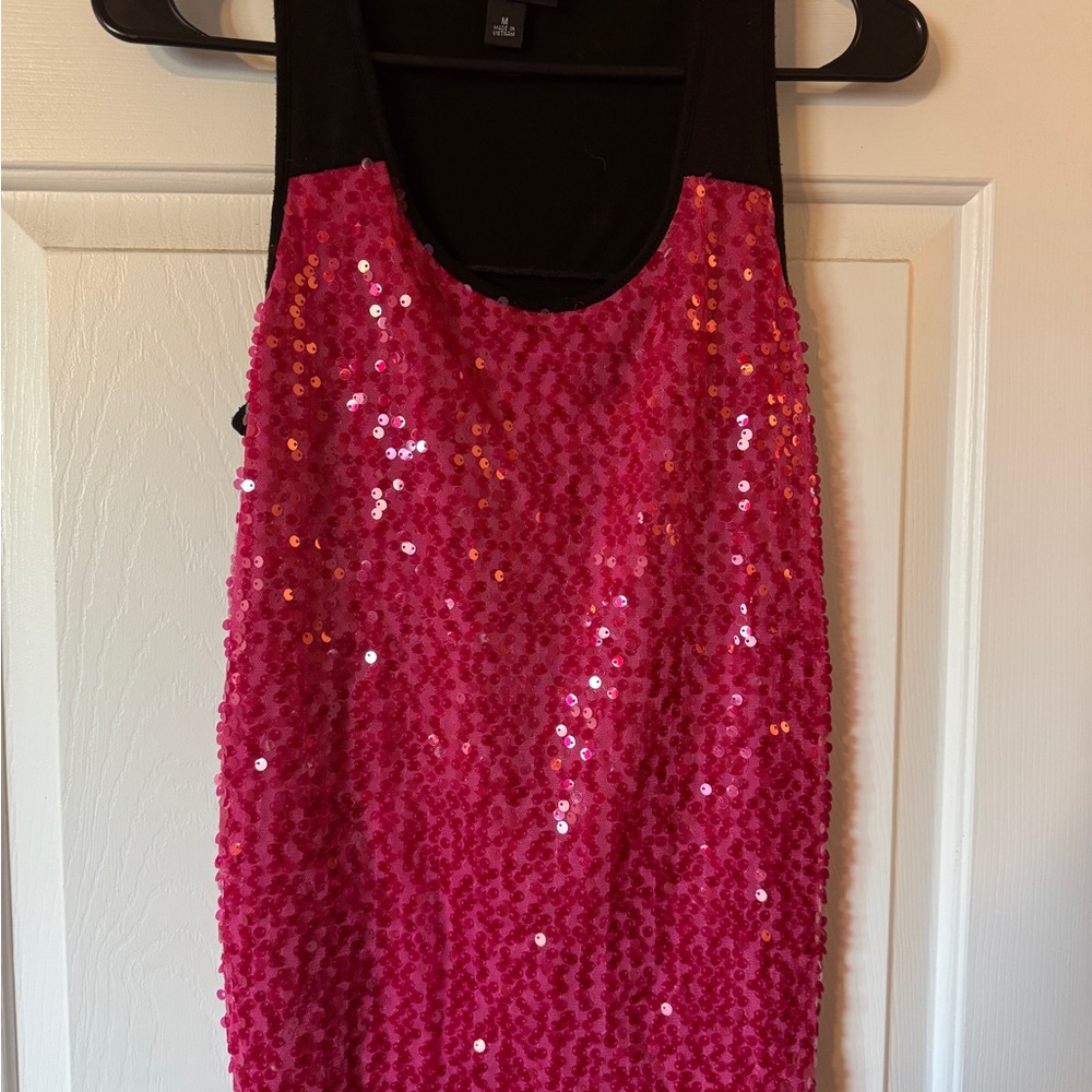 Alyx Black and Pink Sequin Tank Top